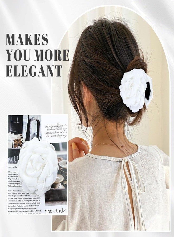 Cinaci 3 Pieces Vintage Rose Flower Hair Claws Clips with Strong Hold Floral Updo Hair Clips Barrettes Accessories for Women Girls - Image 2