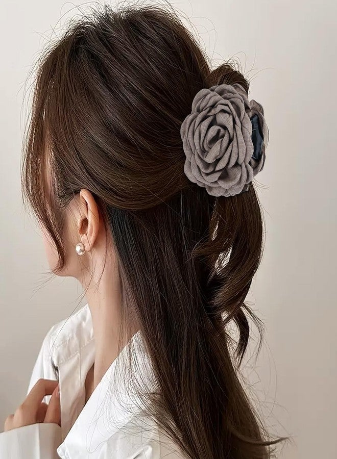 Cinaci 3 Pieces Vintage Rose Flower Hair Claws Clips with Strong Hold Floral Updo Hair Clips Barrettes Accessories for Women Girls - Image 4