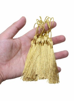 Y&D Tassels Mini Silky Handmade Soft Flossy Bookmark with Cord Loop for Keychain Earring Jewelry Making, Souvenir, Graduation, Clothing Sewing, Gift Tag DIY Craft, 20PCS (Gold)  - Image 4
