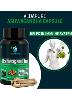 VEDAPURE Vedapure Ashwagandha 1000mg 60 Capsules  - Image 4