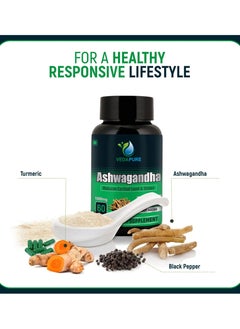 VEDAPURE Vedapure Ashwagandha 1000mg 60 Capsules  - Image 2
