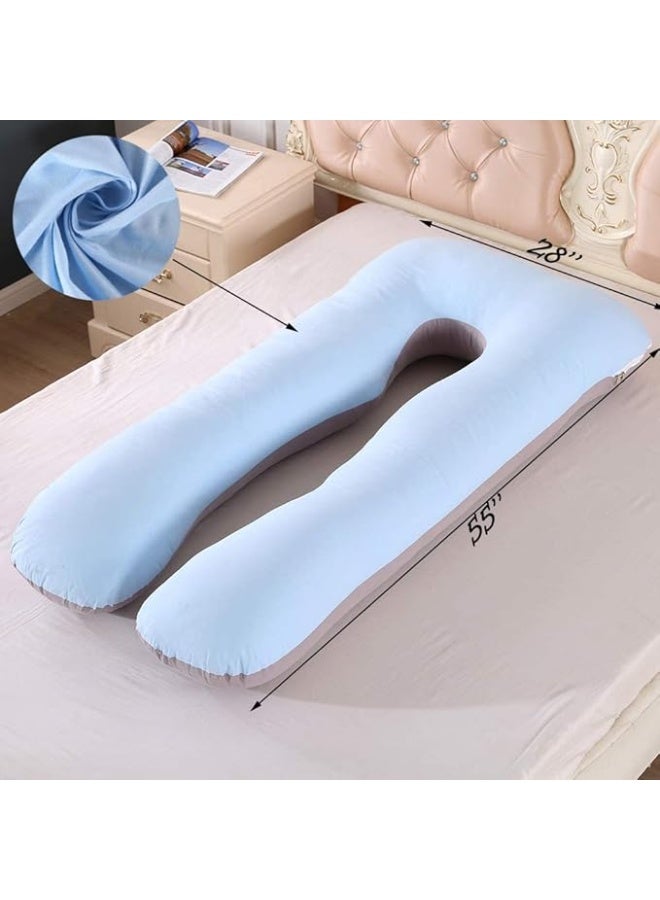 Full Body Pregnancy Pillow U Shaped Maternity Support Pillow for Back, Belly, Legs and Hips Comfortable Sleeping Cushion for Adults with Removable Cotton Cover - Image 3