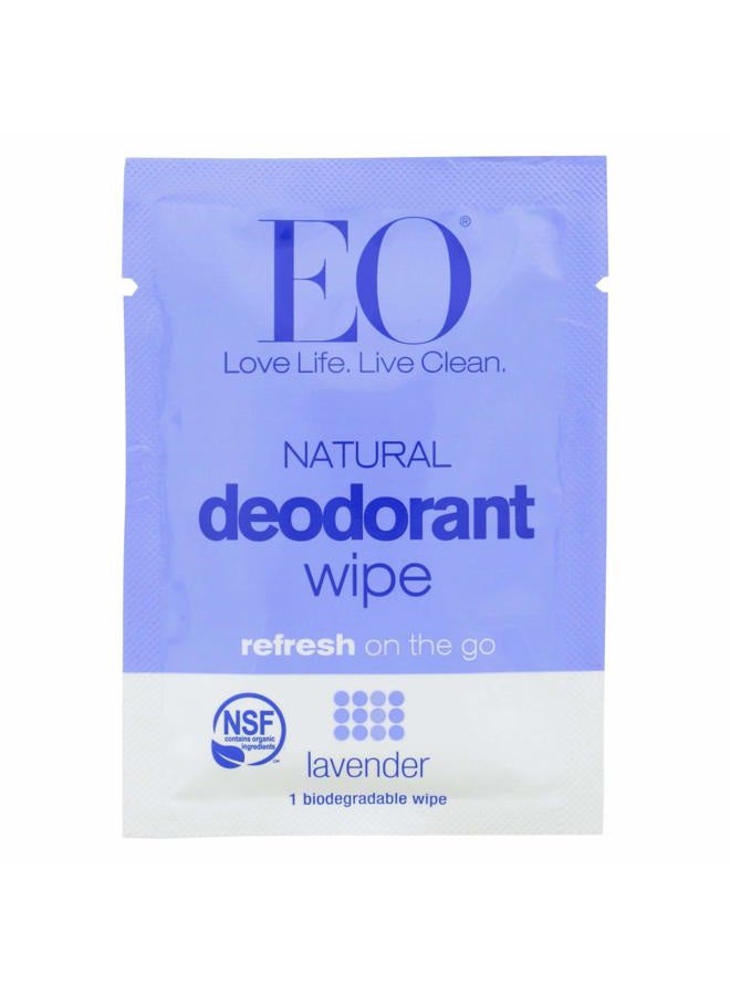 EO Ddorant Wipes Lavender 24 Packets Box - Image 1