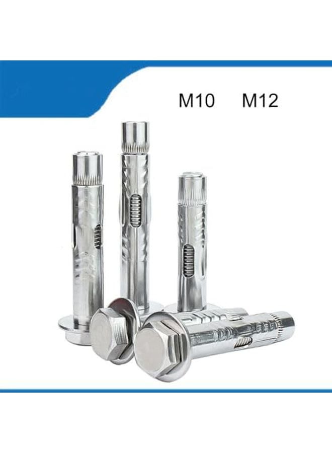 M12x100mm مسامير تثبيت خرسانية من الفولاذ المقاوم للصدأ برأس سداسي، عبوة من قطعتين - Image 5