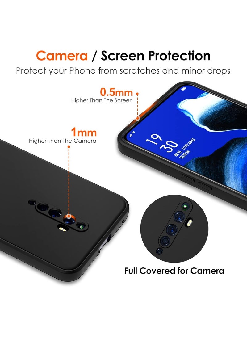 Matte black case for Oppo Reno2 Z/Oppo Reno 2Z/Oppo Reno2 F/Oppo Reno 2F with camera protection, ultra-thin protective cover, shock-resistant, made of soft flexible thermoplastic silicone and scratch-resistant, black - Image 3