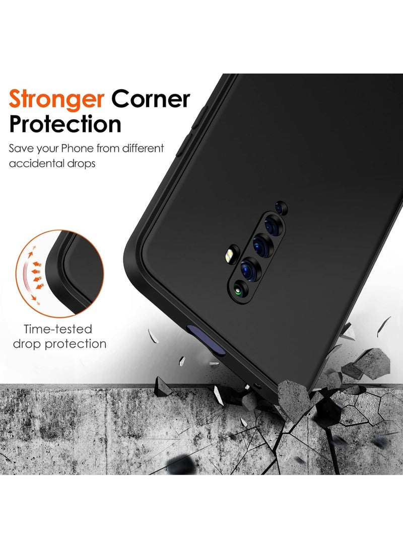 Matte black case for Oppo Reno2 Z/Oppo Reno 2Z/Oppo Reno2 F/Oppo Reno 2F with camera protection, ultra-thin protective cover, shock-resistant, made of soft flexible thermoplastic silicone and scratch-resistant, black - Image 2