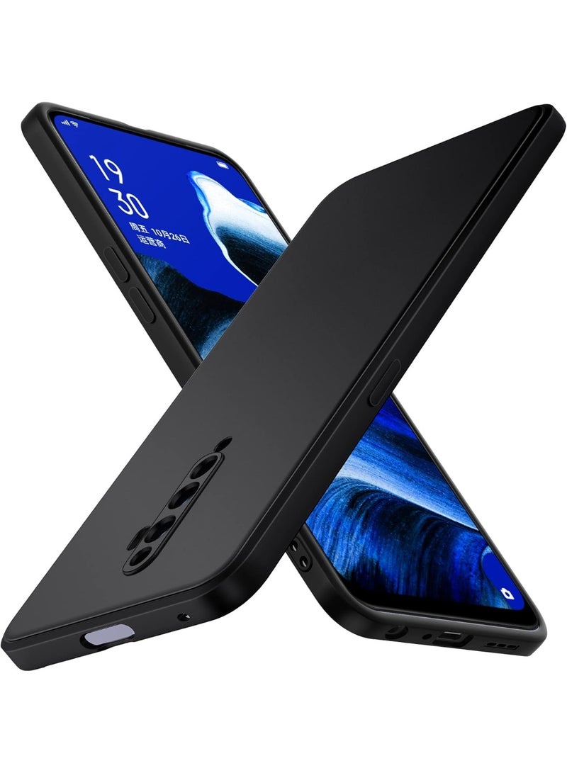 Matte black case for Oppo Reno2 Z/Oppo Reno 2Z/Oppo Reno2 F/Oppo Reno 2F with camera protection, ultra-thin protective cover, shock-resistant, made of soft flexible thermoplastic silicone and scratch-resistant, black - Image 1