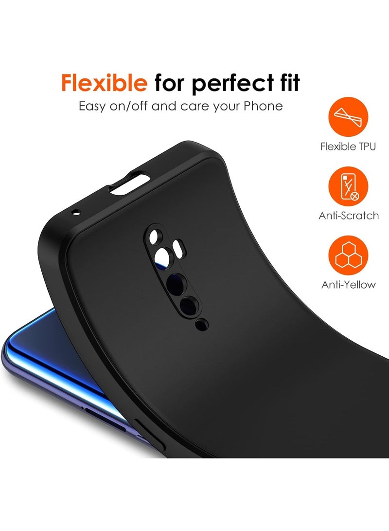 Matte black case for Oppo Reno2 Z/Oppo Reno 2Z/Oppo Reno2 F/Oppo Reno 2F with camera protection, ultra-thin protective cover, shock-resistant, made of soft flexible thermoplastic silicone and scratch-resistant, black - Image 4