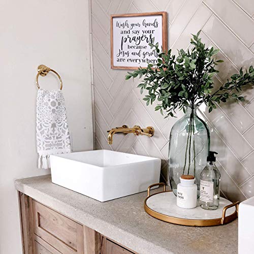 Athena's Elements Bathroom Decor, Wood Decor, Framed, Wash Your Hands, 12"*12" inches, Bathroom Sign, Cute Sign, Farmhouse - Image 4