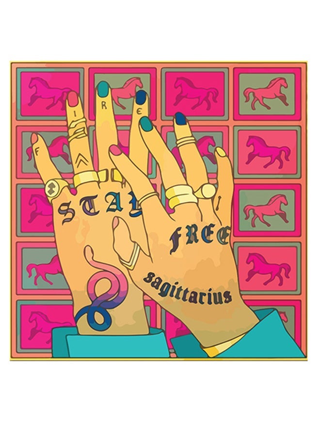 RYN Sagittarius Themed Wall Art Pink/Brown/Blue 30x30cm - Image 1