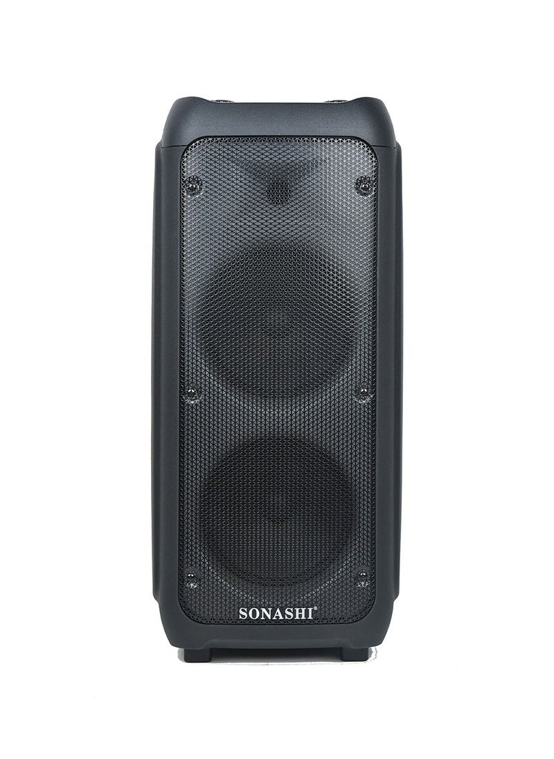 SONASHI - 8-Inch Rechargeable Speaker - Bluetooth And Fm Stereo Radio Function Mic Volume / Echo / Bass / Tweeter Control Led Display, Disco Light With Recording Function Rechargeable And Portable Device - Image 1