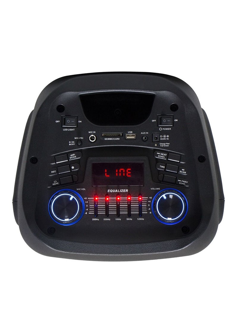 SONASHI - 8-Inch Rechargeable Speaker - Bluetooth And Fm Stereo Radio Function Mic Volume / Echo / Bass / Tweeter Control Led Display, Disco Light With Recording Function Rechargeable And Portable Device - Image 1