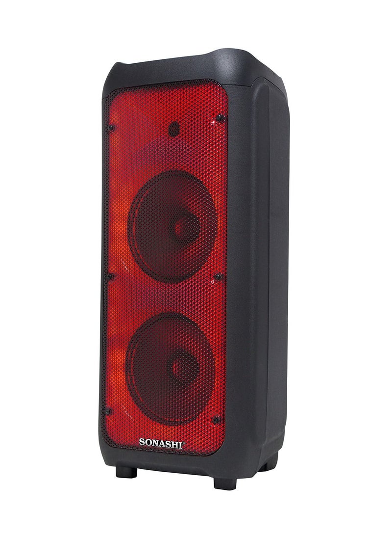 SONASHI - 8-Inch Rechargeable Speaker - Bluetooth And Fm Stereo Radio Function Mic Volume / Echo / Bass / Tweeter Control Led Display, Disco Light With Recording Function Rechargeable And Portable Device - Image 1