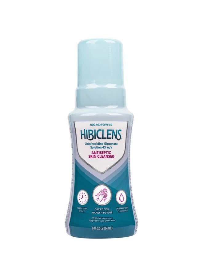 hibiclens صابون ومطهر مضاد للميكروبات ومنظف للبشرة - 8 أونصات مع مضخة رغوية - للاستخدام في المنزل والمستشفى - 4% CHG - Image 1