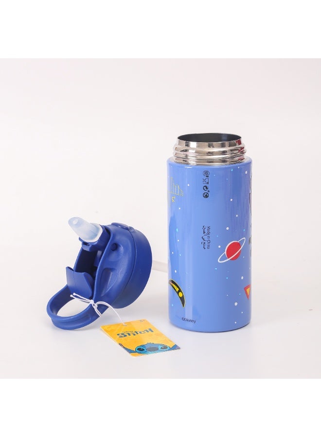 Disney Stitch Kids Stainless Steel Water Bottle 360ml BPA-Free Leakproof Straw Bottle with Flip Lid – Blue - Image 4