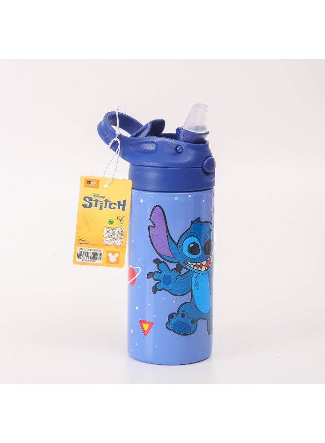 Disney Stitch Kids Stainless Steel Water Bottle 360ml BPA-Free Leakproof Straw Bottle with Flip Lid – Blue - Image 3