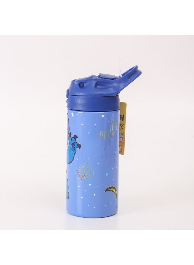 Disney Stitch Kids Stainless Steel Water Bottle 360ml BPA-Free Leakproof Straw Bottle with Flip Lid – Blue - Image 2