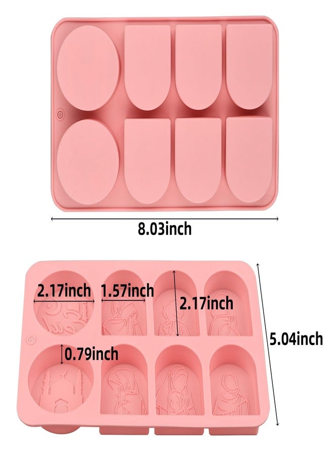 EDUEE Ramadan Silicone Molds Eid Mubarak Soap Molds 2pcs for Ice Cube, Sugar Craft Cake Decoration, Cupcake Topper, Polymer Clay, Eid Mubarak Party Decor - Image 2