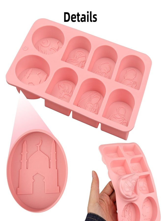 EDUEE Ramadan Silicone Molds Eid Mubarak Soap Molds 2pcs for Ice Cube, Sugar Craft Cake Decoration, Cupcake Topper, Polymer Clay, Eid Mubarak Party Decor - Image 4