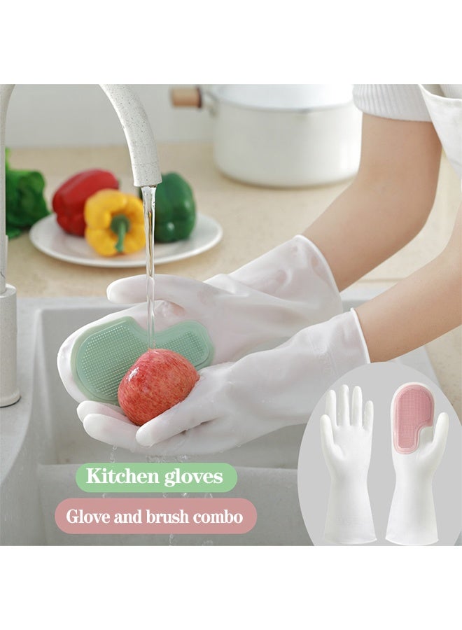 MANBO Multi-Functional Magic Cleaning Brush Gloves, Plastic Latex Waterproof Dishwashing Gloves for Kitchen, Household Cleaning, Laundry & Dish Washing - Image 3