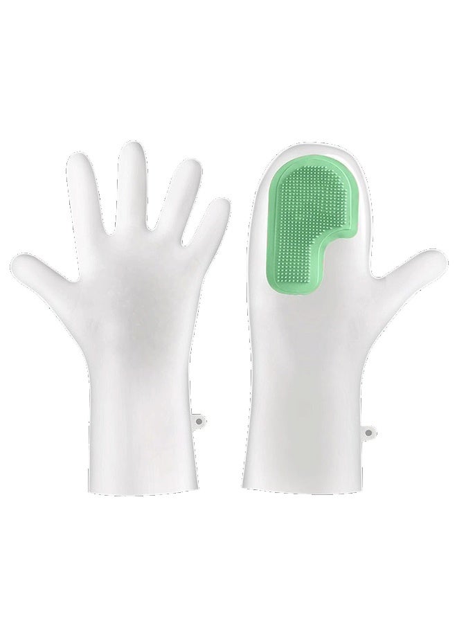 MANBO Multi-Functional Magic Cleaning Brush Gloves, Plastic Latex Waterproof Dishwashing Gloves for Kitchen, Household Cleaning, Laundry & Dish Washing - Image 1
