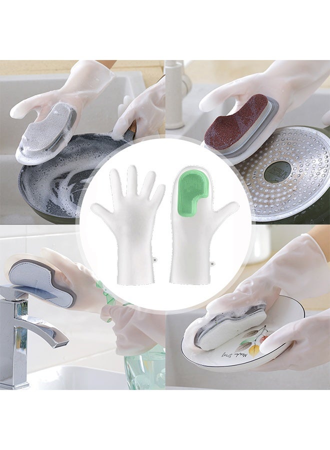 MANBO Multi-Functional Magic Cleaning Brush Gloves, Plastic Latex Waterproof Dishwashing Gloves for Kitchen, Household Cleaning, Laundry & Dish Washing - Image 4