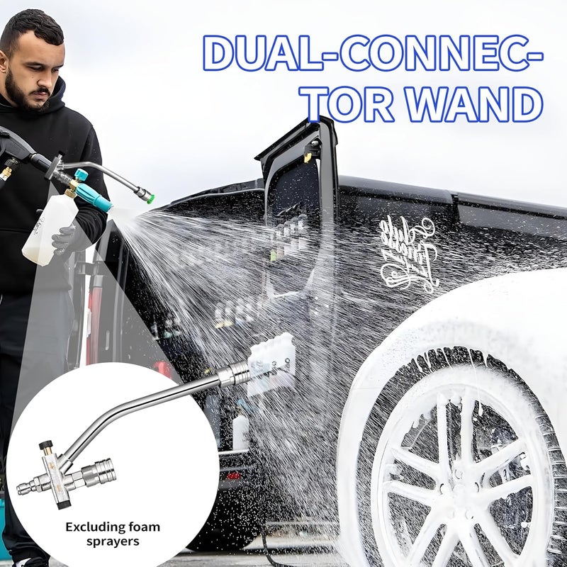 soleim Dual-Connector Foam Cannon Accessory, 1/4" Quick Connect Pressure Washer Double Tip Attachment for Pressure Washer Extension Wand Accessory, with 5 Pressure Washer Sprayer Nozzles - Image 5