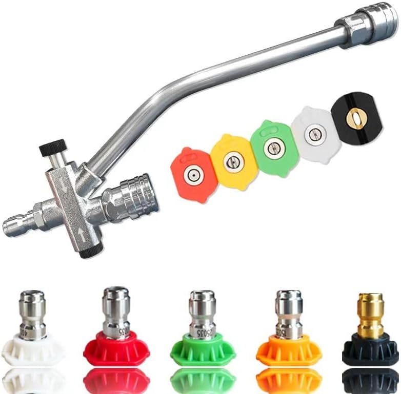 soleim Dual-Connector Foam Cannon Accessory, 1/4" Quick Connect Pressure Washer Double Tip Attachment for Pressure Washer Extension Wand Accessory, with 5 Pressure Washer Sprayer Nozzles - Image 1