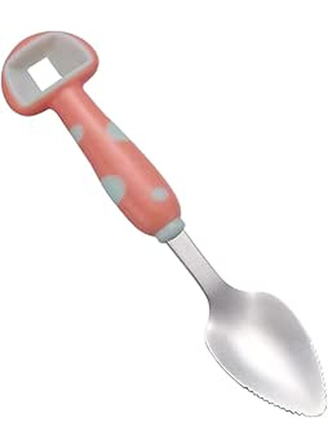 Stainless Steel Spoon And Puree Handle With Mushroom Design - Image 1