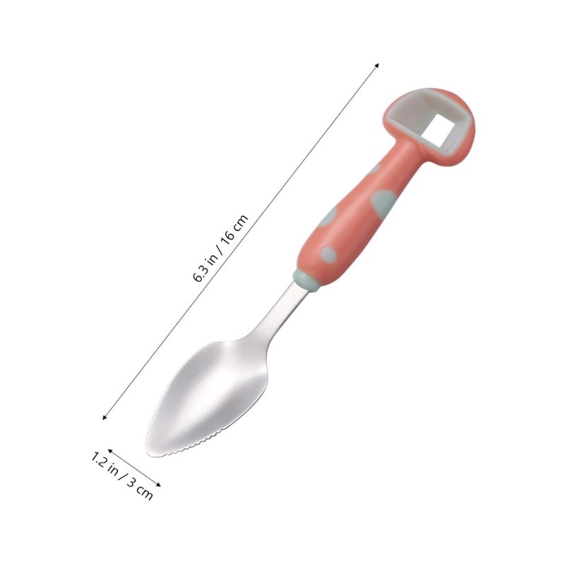 Stainless Steel Spoon And Puree Handle With Mushroom Design - Image 3