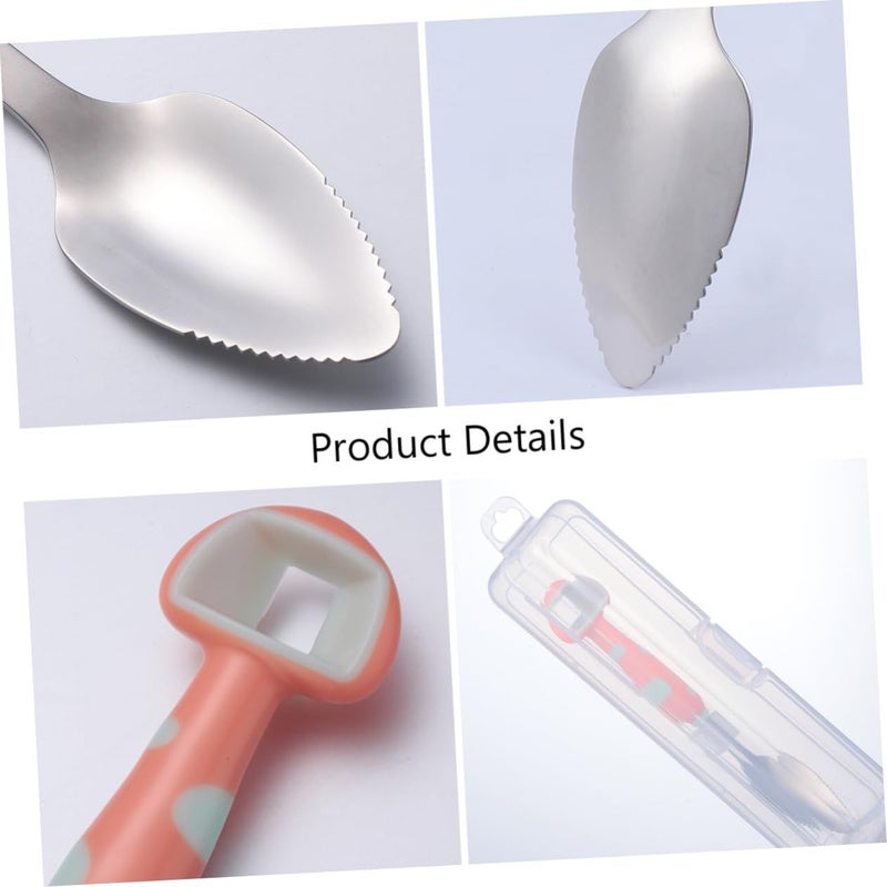 Stainless Steel Spoon And Puree Handle With Mushroom Design - Image 4