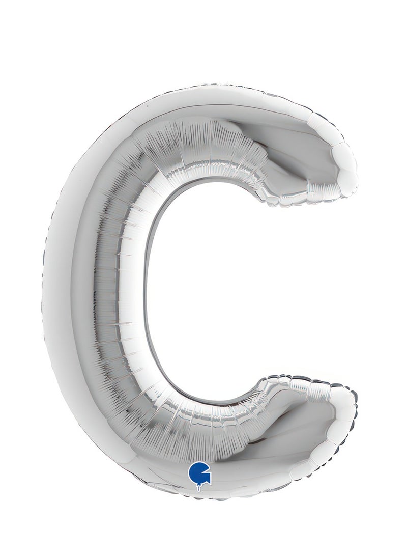 GRABO 40" Foil Balloon Letter C Silver  - Image 1