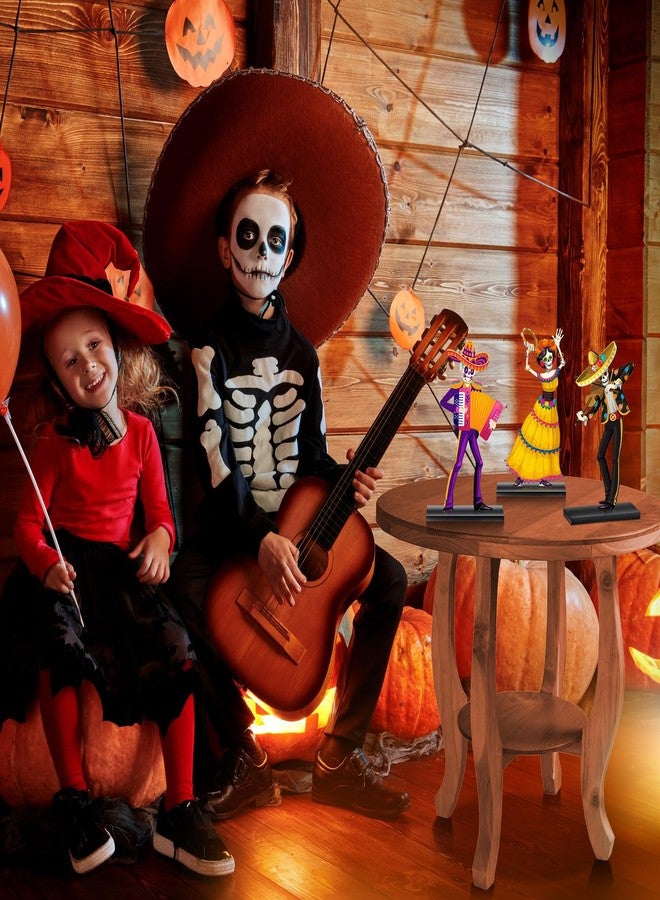Barydat 6 Pieces Day of The Dead Table Decorations Dia De Los Muertos Decor Wooden Sugar Skull Couple Desk Centerpieces for Halloween Mexican Fiesta Carnival Party Decoration Supplies - Image 5