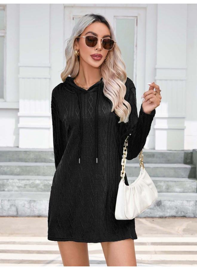 Generic - Women's Clothing European And American European Station Autumn And Winter Knitted Hooded Long Sleeve Dress - Image 1