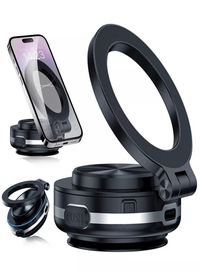 Magnetic Suction Cup Phone Holder for Car, Car Phone Holder Mount, 360° Rotating Phone Holder, One Hand Operation Design, Compatible  - Image 2