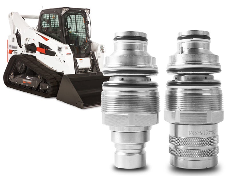 MIKODA 6679837 6680018 Hydraulic Flat Face Connect Coupler, Male & Female Coupler Kit, Thread Φ46mm Compatible with Bobcat 753-883, A220 - A770, S130 - S770, T140 - T870 - Image 1