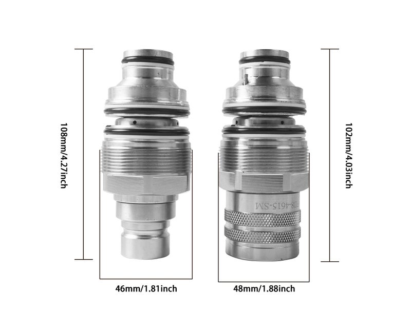 MIKODA 6679837 6680018 Hydraulic Flat Face Connect Coupler, Male & Female Coupler Kit, Thread Φ46mm Compatible with Bobcat 753-883, A220 - A770, S130 - S770, T140 - T870 - Image 4