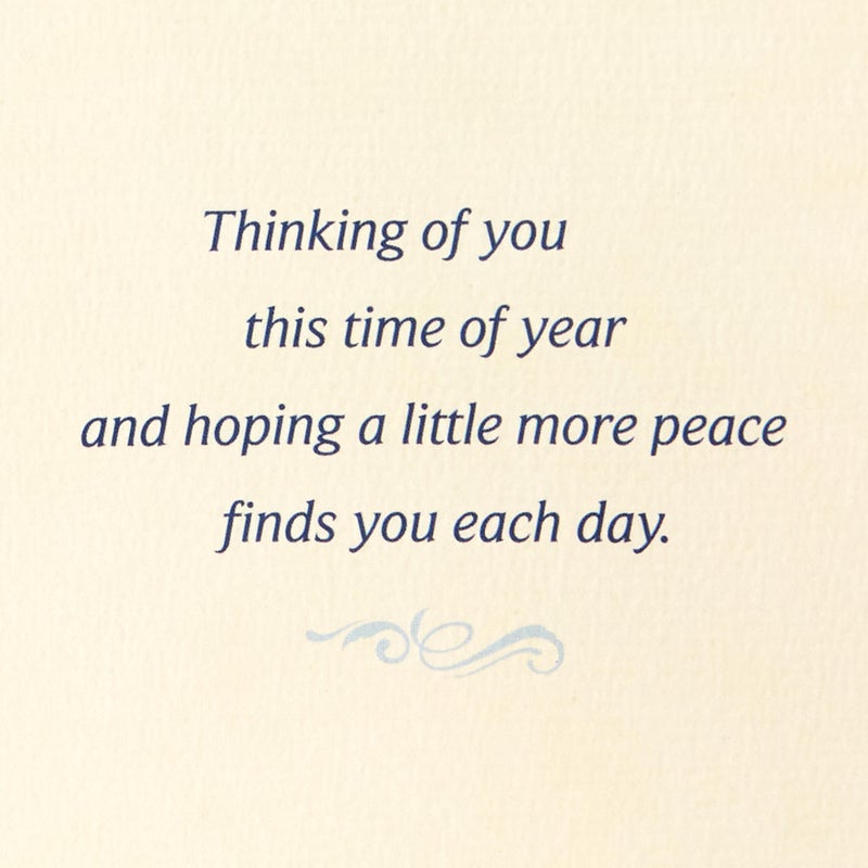 Hallmark Sympathy Card for Anniversary of Death (Caring Thoughts Never Stopped) for Widow, Widower, Friend - Image 3
