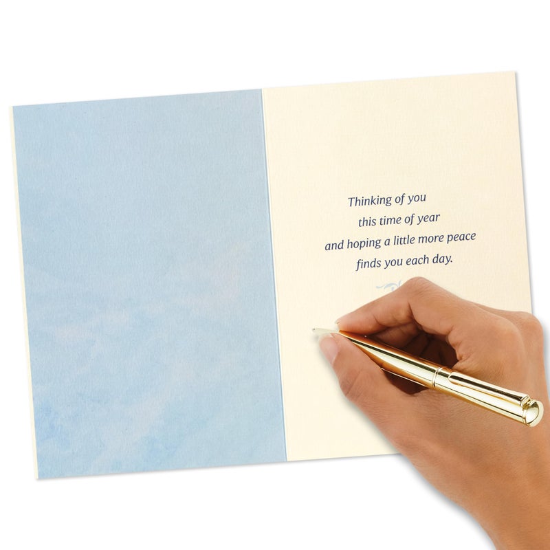 Hallmark Sympathy Card for Anniversary of Death (Caring Thoughts Never Stopped) for Widow, Widower, Friend - Image 5