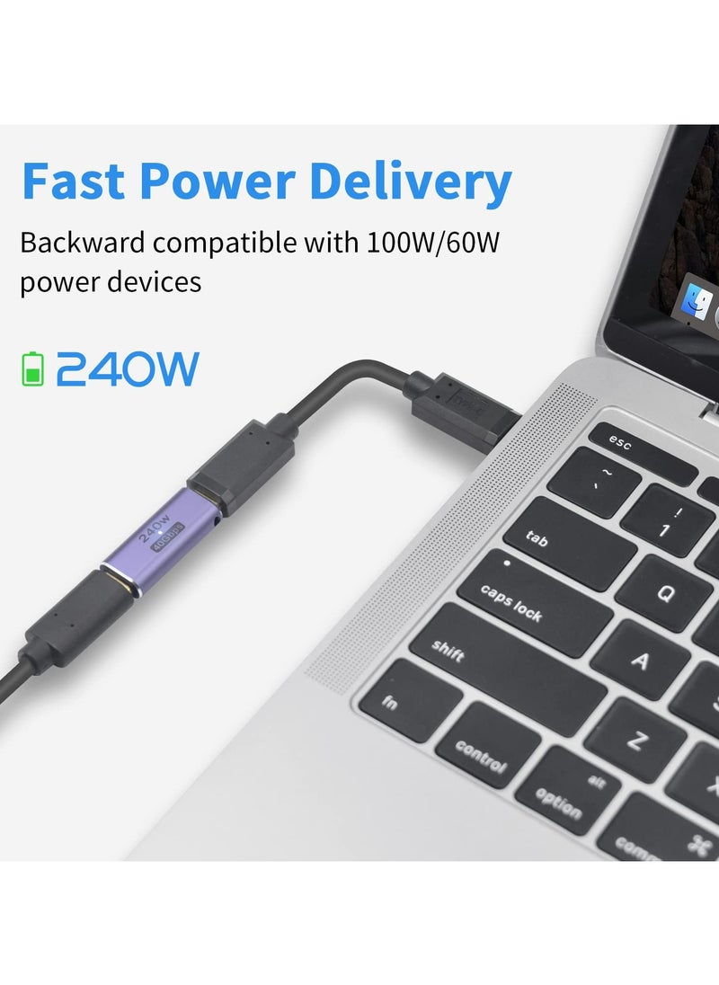 CMGTYYD USB C Female to Female Adapter, USB C Coupler 240W Power Delivery, 40Gbps USB C Female to Female Coupler USB C Extender with 8K@60Hz Compatible for iPad, MacBook,Thunderbolt 4/3, (2Pack)  - Image 2
