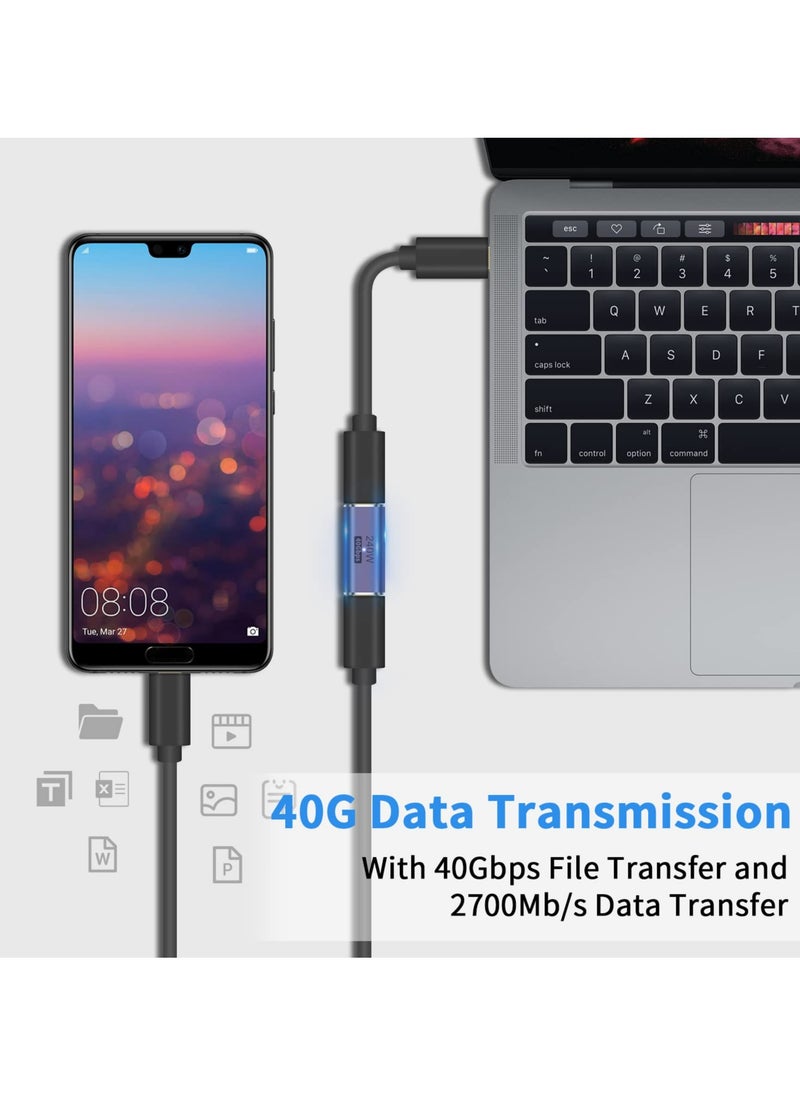 CMGTYYD USB C Female to Female Adapter, USB C Coupler 240W Power Delivery, 40Gbps USB C Female to Female Coupler USB C Extender with 8K@60Hz Compatible for iPad, MacBook,Thunderbolt 4/3, (2Pack)  - Image 3