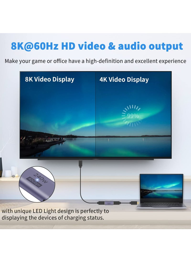 CMGTYYD USB C Female to Female Adapter, USB C Coupler 240W Power Delivery, 40Gbps USB C Female to Female Coupler USB C Extender with 8K@60Hz Compatible for iPad, MacBook,Thunderbolt 4/3, (2Pack)  - Image 5
