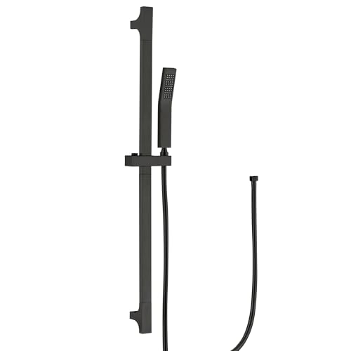 BEIYI Matte Black Handheld Shower with Slide Bar Square Handheld Shower Head with Hose HighPressure Shower Head with 29 Long Slide Bar Combo Adjustable Height - Image 1