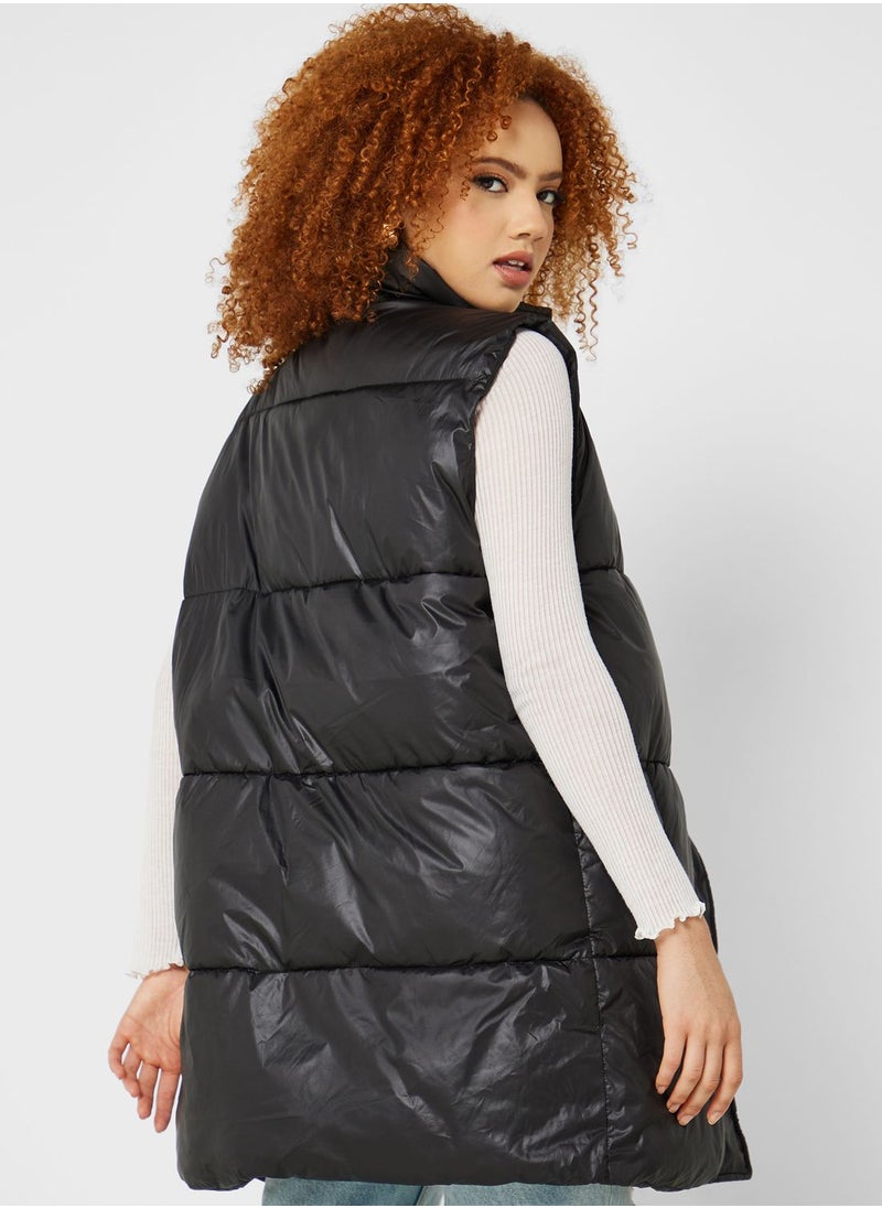 ONLY - High Neck Puffer Coat - Image 1