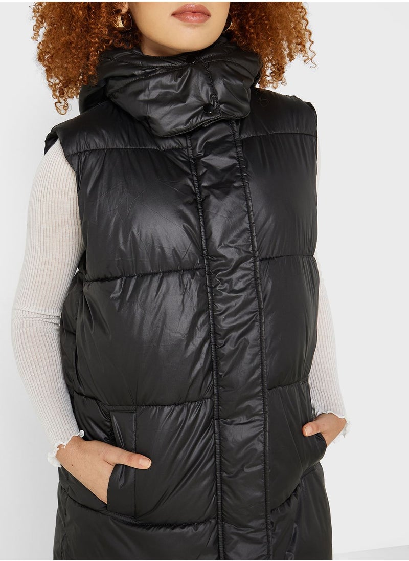 ONLY - High Neck Puffer Coat - Image 1