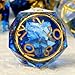 DNDND Sharp Edge DD Dice Set 7Piece Swirl Resin with Golden Ring Inside with Gift Case for DMS Players Blue - Image 4