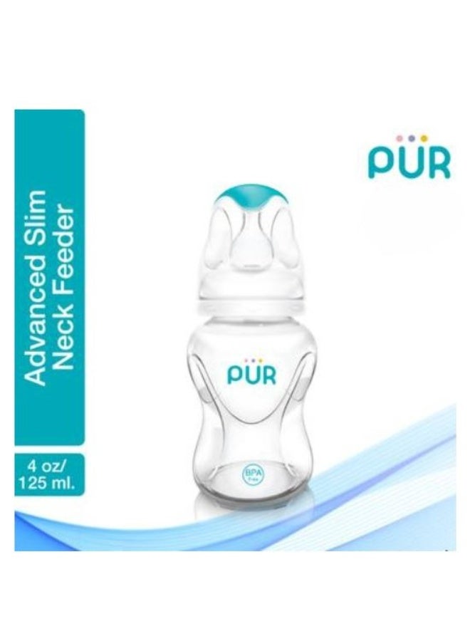 Pur Advanced Slim 125ml Baby Bottle - Ergonomic design and standard base, medical-grade silicone nipple, BPA free - Image 3