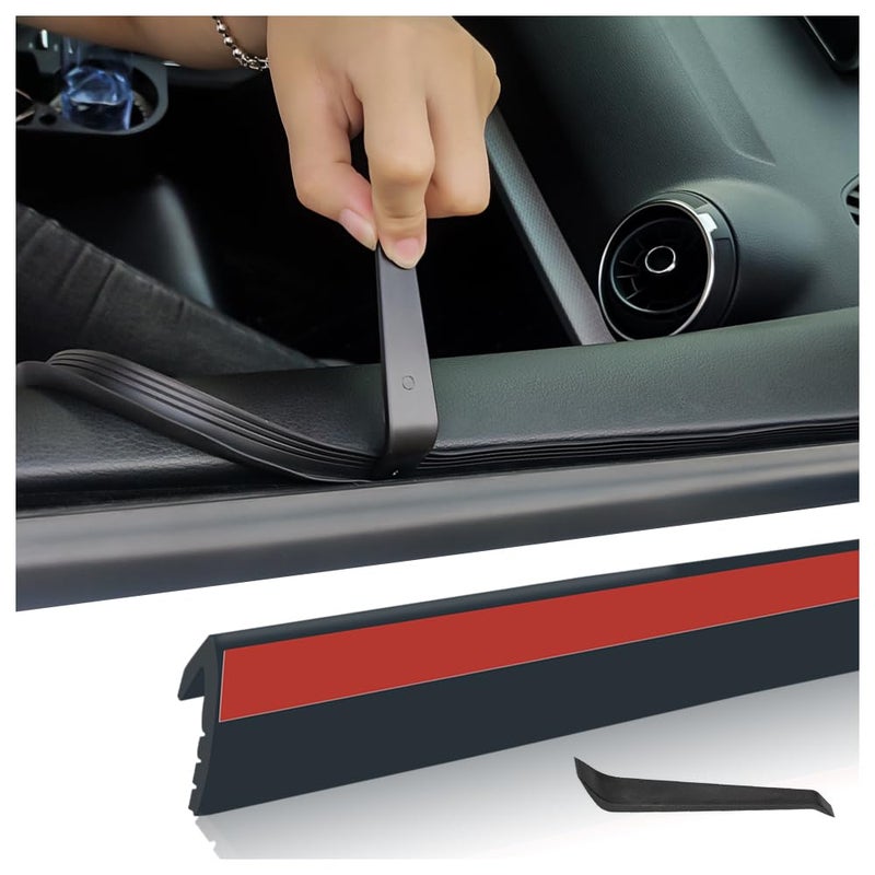 1312Ft Car Window Seal Strip with Pry Bar ToolPremium Rubber Weather Stripping for Noise Reduction Interior ProtectionUniversal Car Essentials VShaped Window Trim Fits Car Truck SUV