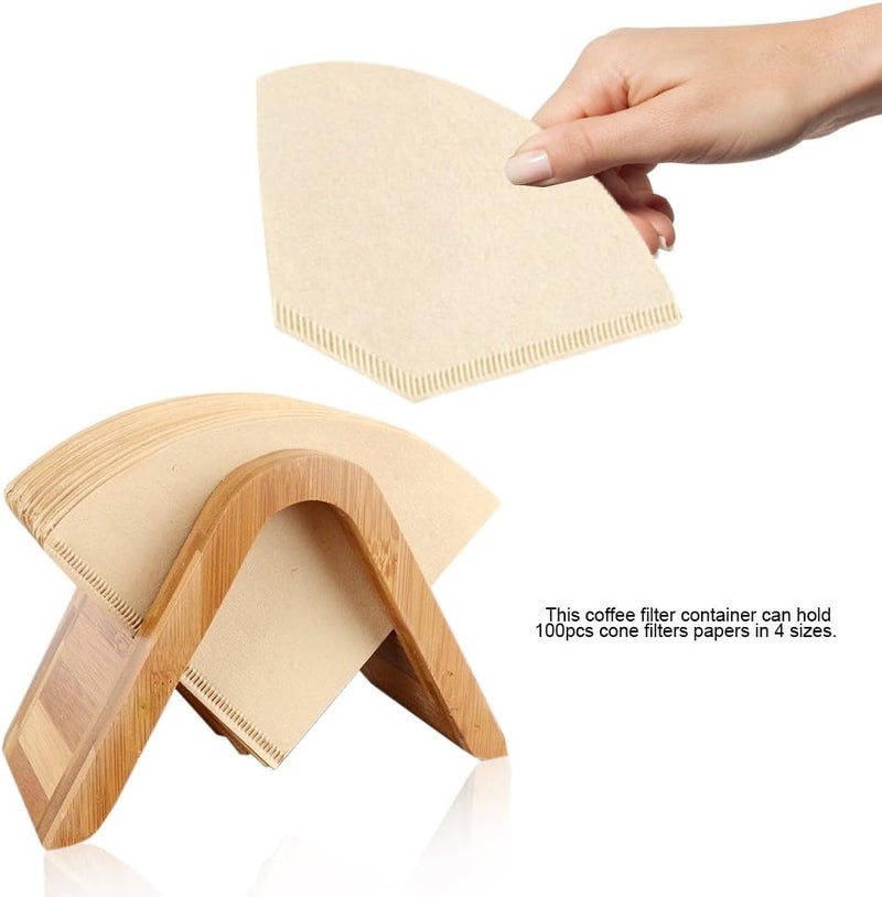 YOSOO Coffee Filter Paper Holder, Wooden Paper Filter Bracket Dispenser Rack Shelf Storage for Coffee Maker Espresso - Image 3