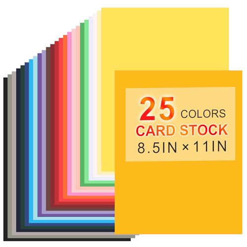 Bupete 85 X 11 Colored Cardstock 25 Colored Construction Paper Card Making Supplies 180gsm65lb Cardstock Printing Paper for Printer Invitations Scrapbooking Diy Crafts Decoration 25 Sheets - Image 1